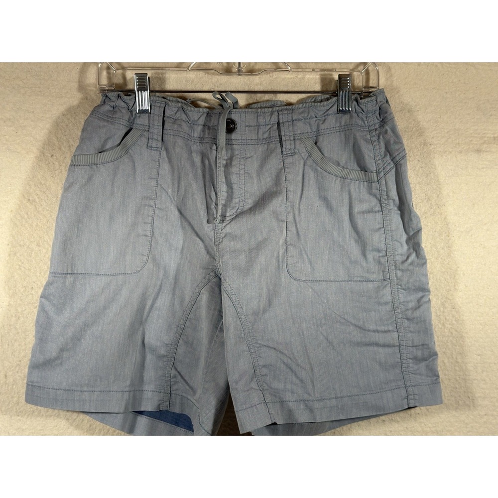 Kuhl Womens Hiking Cargo Shorts Size 10 Blue Gray Drawstring Outdoor Gorpcore